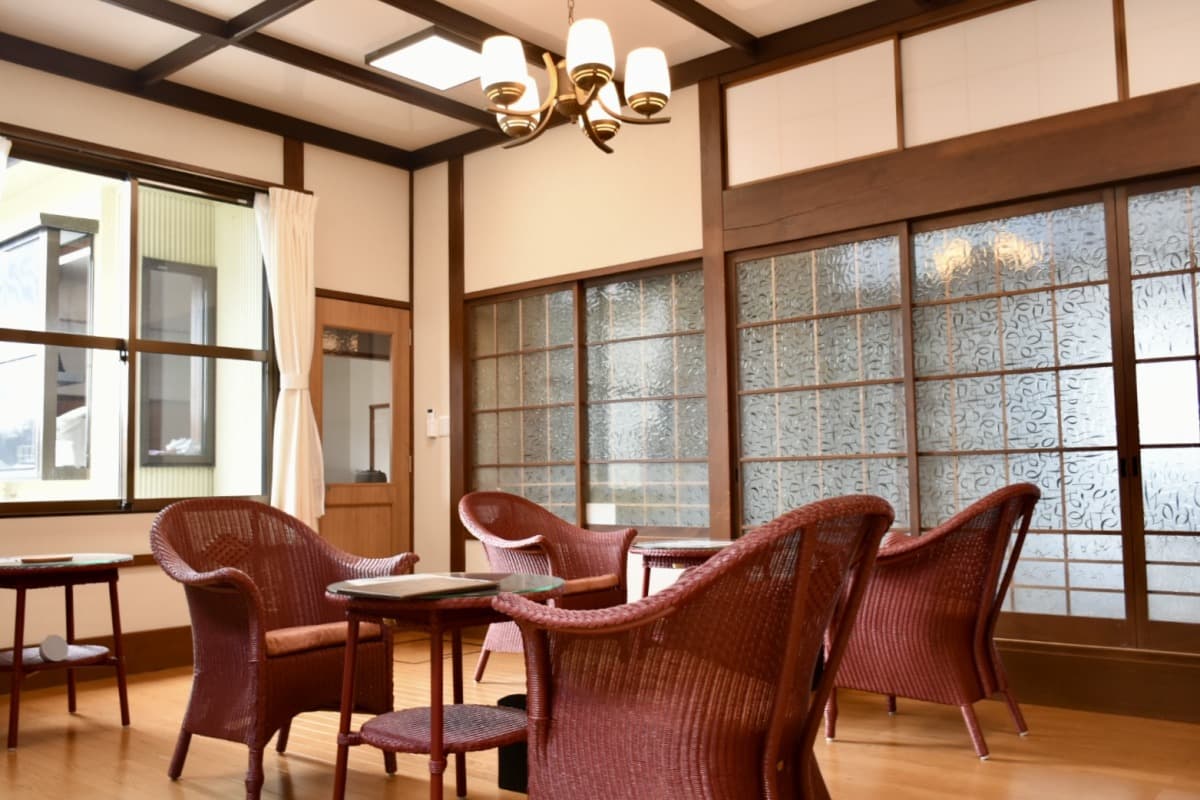Motomachi Terrace, A Japanese Tea Café where you can savor Japanese tea and local island ingredients, with both indoor and open-air seating available, tokyo, izu islands, izu oshima, japan, Oshima tsubaki